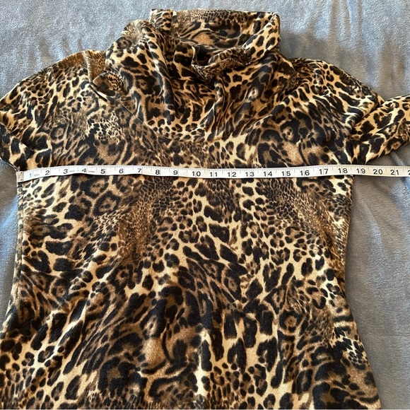 Lafayette 148 New York Cashmere Leopard Animal Print Cowl Neck Sweater Size L - Picture 11 of 11
